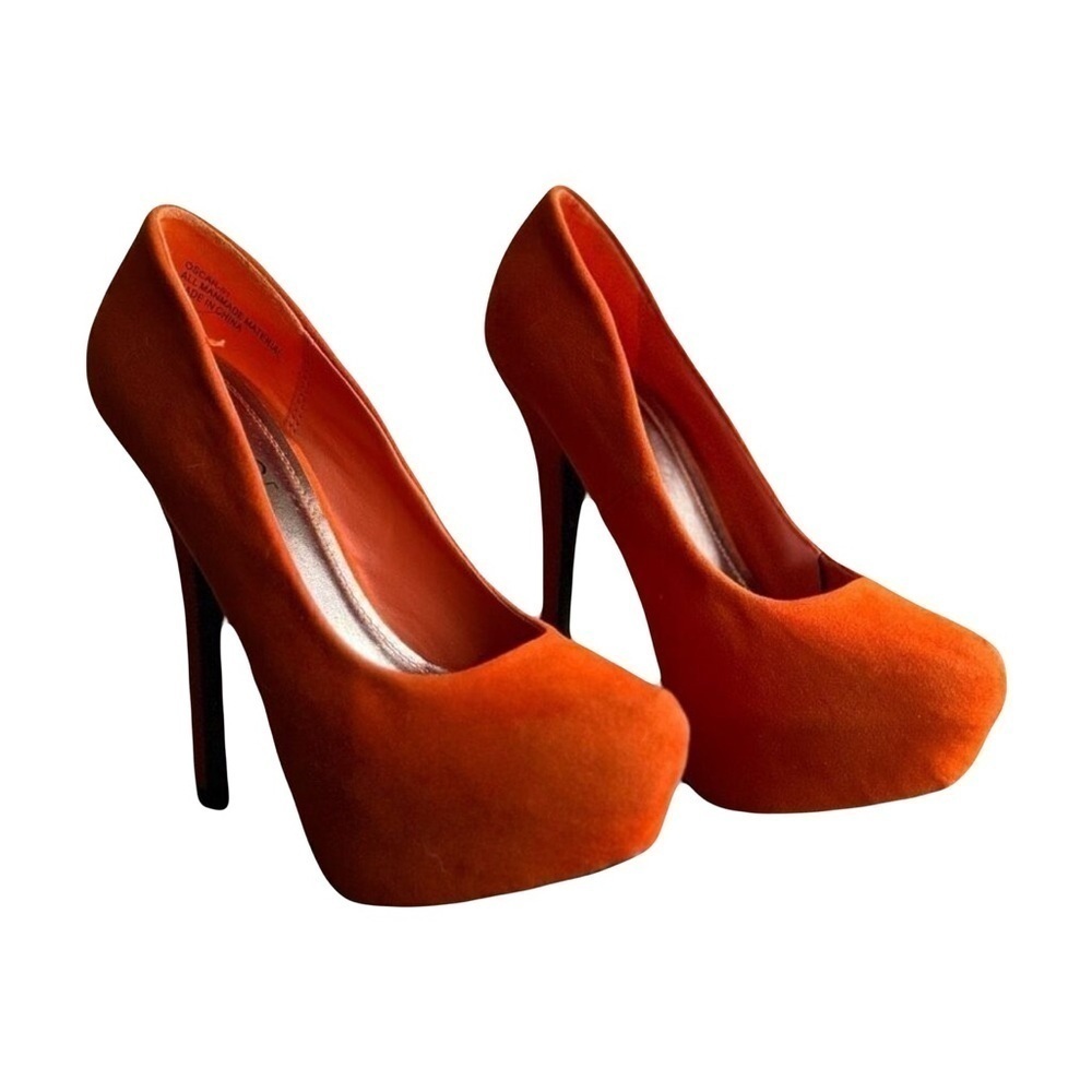 🔵 5 for $25 ROUGE HELIUM women’s orange platform stiletto pumps